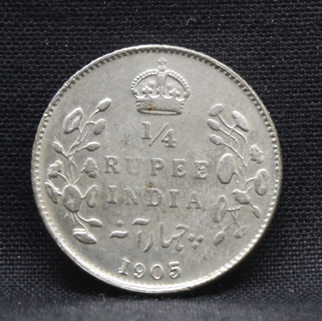 Quarter Rupees 1905 Edward VII Silver coins