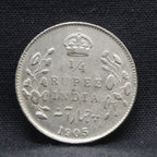 Quarter Rupees 1905 Edward VII Silver coins