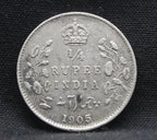 Quarter Rupees 1905 Edward VII Silver coins