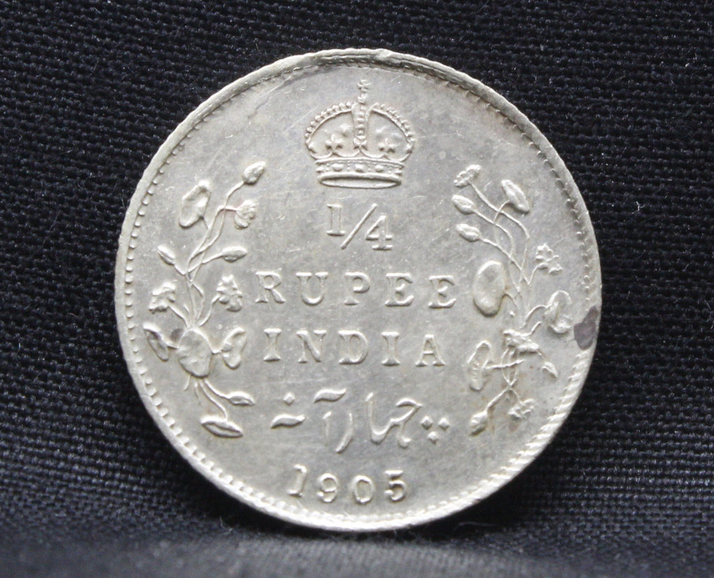 Quarter Rupees 1905 Edward VII Silver coins