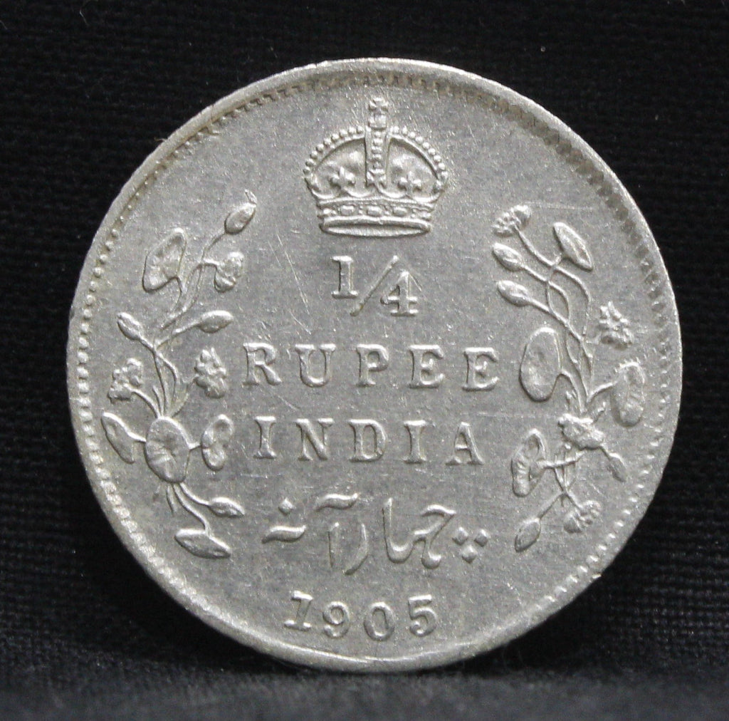 Quarter Rupees 1905 Edward VII Silver coins