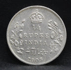 Quarter Rupees 1905 Edward VII Silver coins