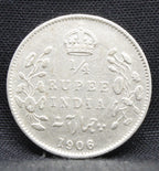 Quarter Rupees 1906 Edward VII Silver coins