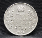 2 Annas 1906 Edward VII Silver coins