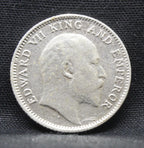 Quarter Rupees 1907 Edward VII Silver coins