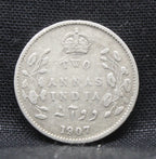 2 Annas 1907 Edward VII Silver coins