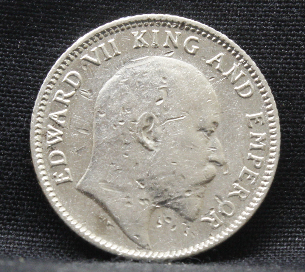 Quarter Rupees 1907 Edward VII Silver coins