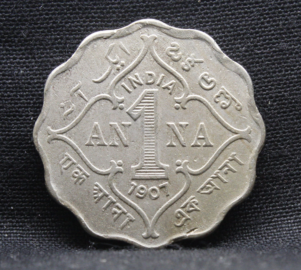 1 Anna 1907 Edward VII Copper-Nickel coins