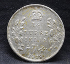 Quarter Rupees 1908 Edward VII Silver coins