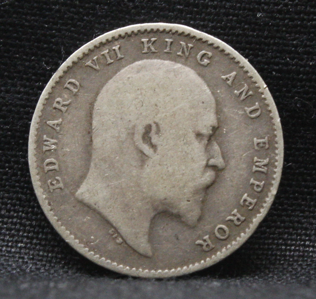 2 Annas 1909 Edward VII Silver coins