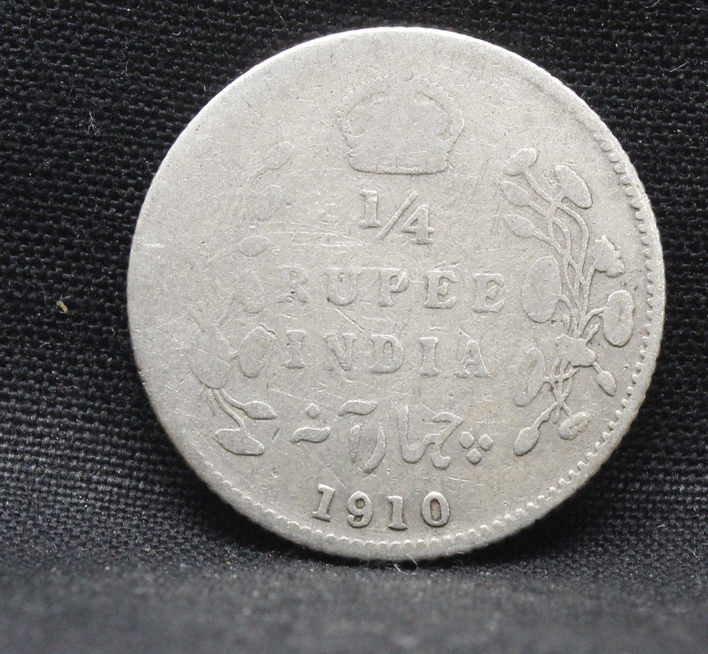 Quarter Rupees 1910 Edward VII Silver coins