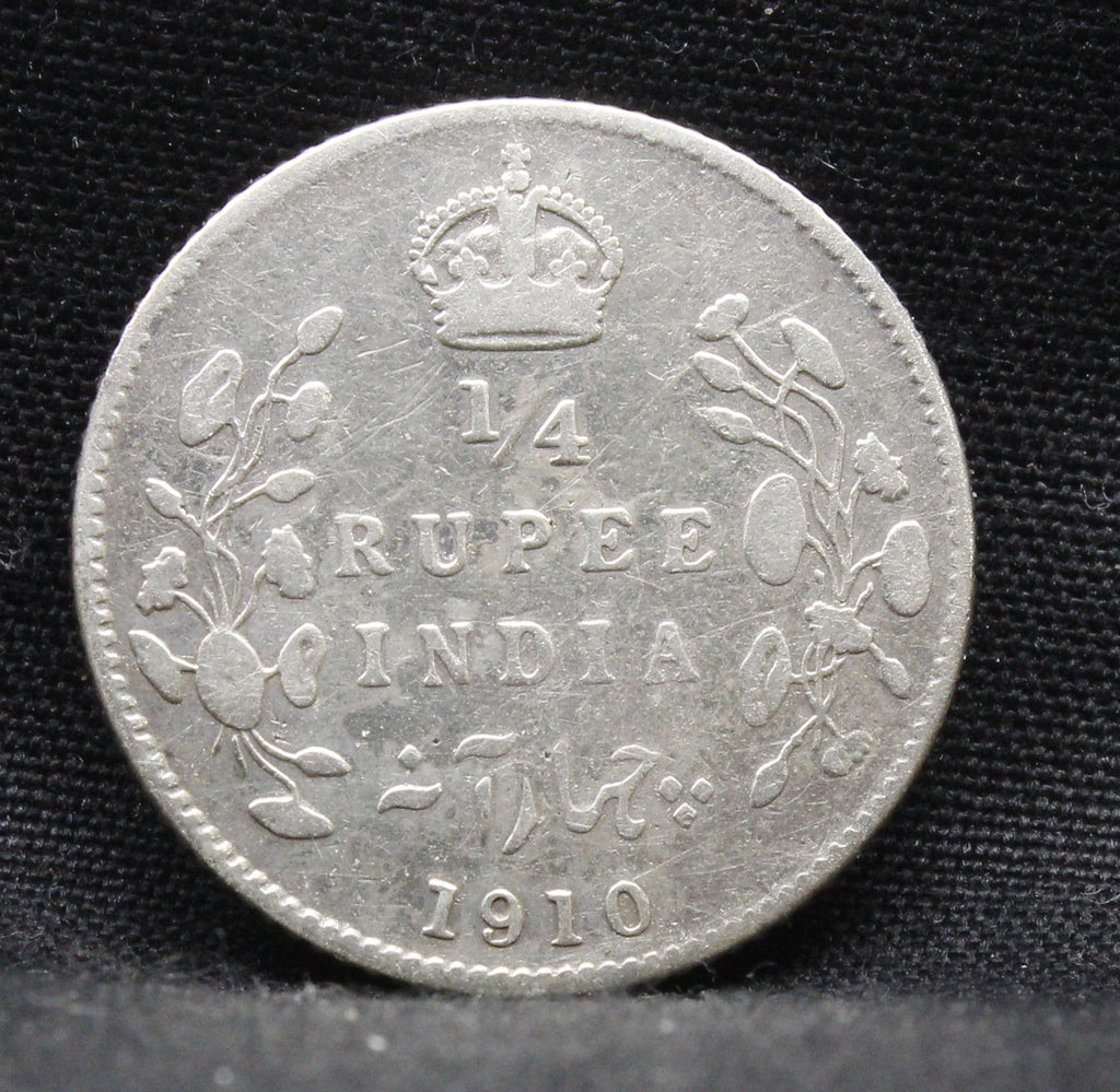 Quarter Rupees 1910 Edward VII Silver coins