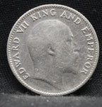 Quarter Rupees 1910 Edward VII Silver coins