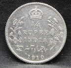 Quarter Rupees 1910 Edward VII Silver coins
