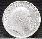 Quarter Rupees 1910 Edward VII Silver coins