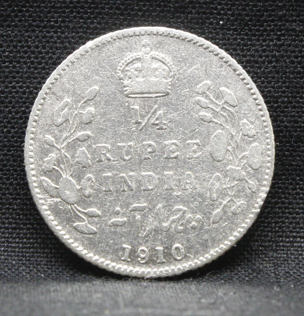 Quarter Rupees 1910 Edward VII Silver coins