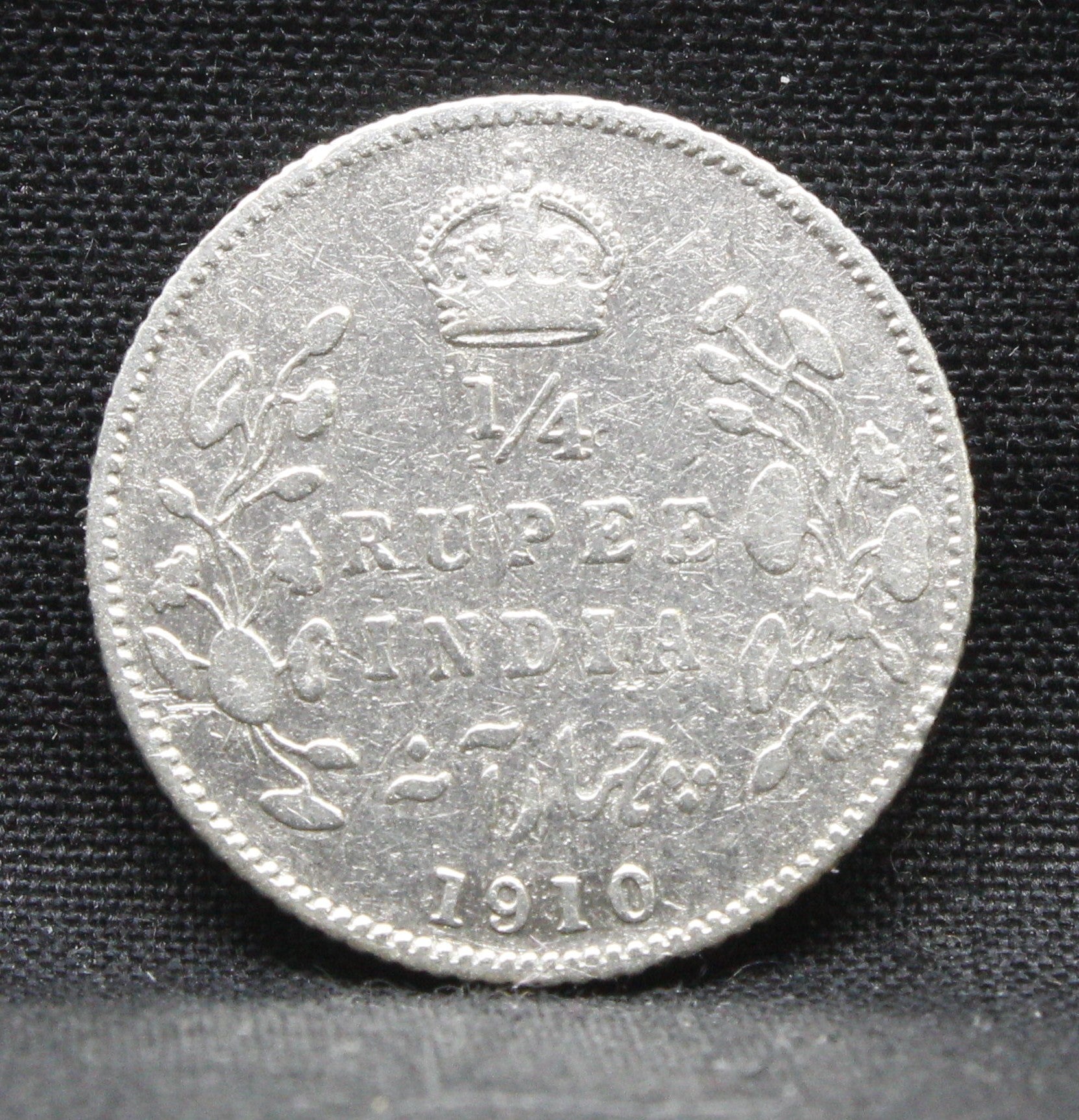 Quarter Rupees 1910 Edward VII Silver coins
