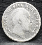 Quarter Rupees 1910 Edward VII Silver coins