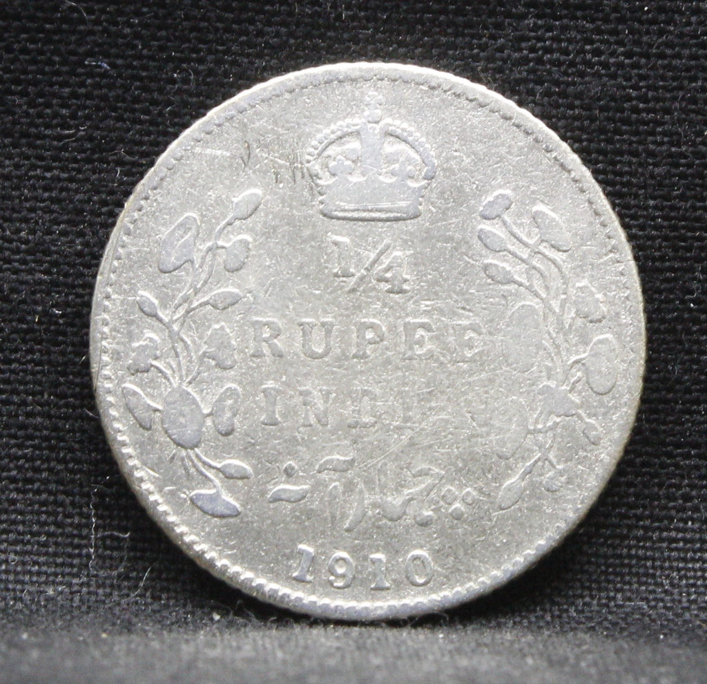 Quarter Rupees 1910 Edward VII Silver coins