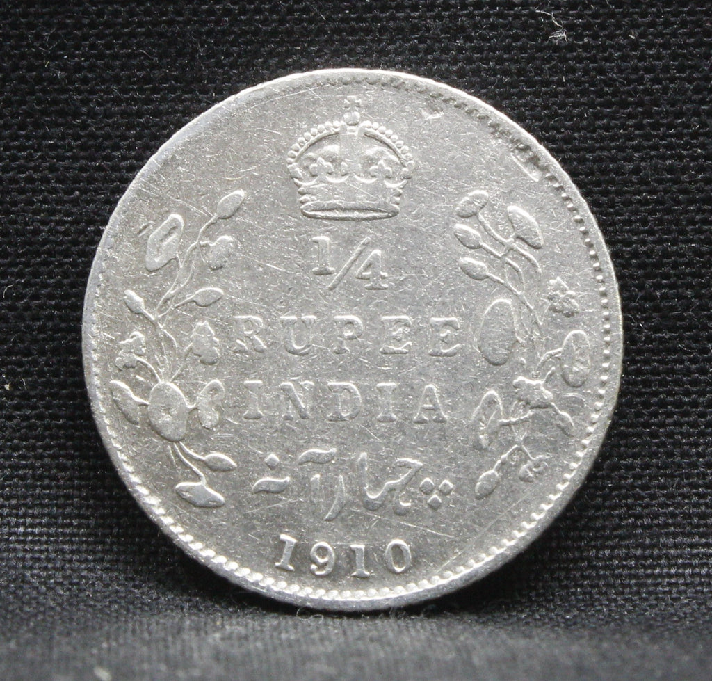 Quarter Rupees 1910 Edward VII Silver coins