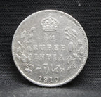 Quarter Rupees 1910 Edward VII Silver coins