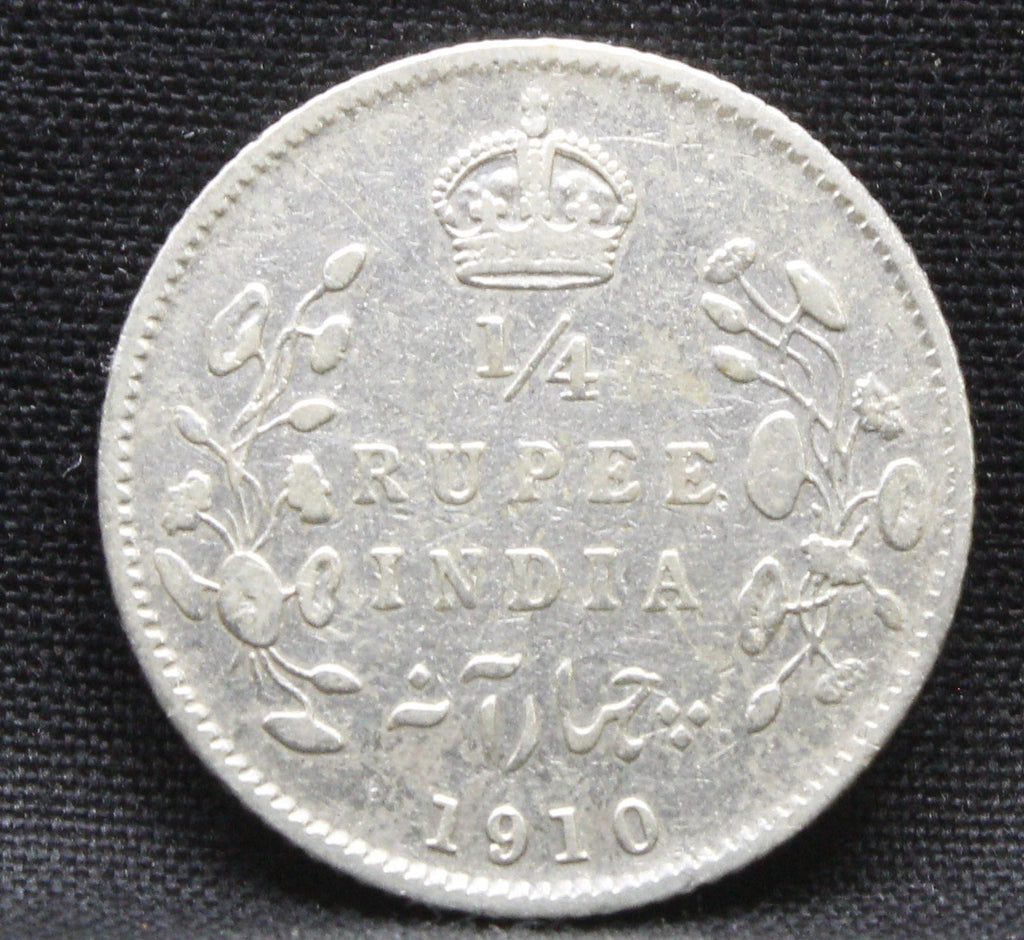 Quarter Rupees 1910 Edward VII Silver coins