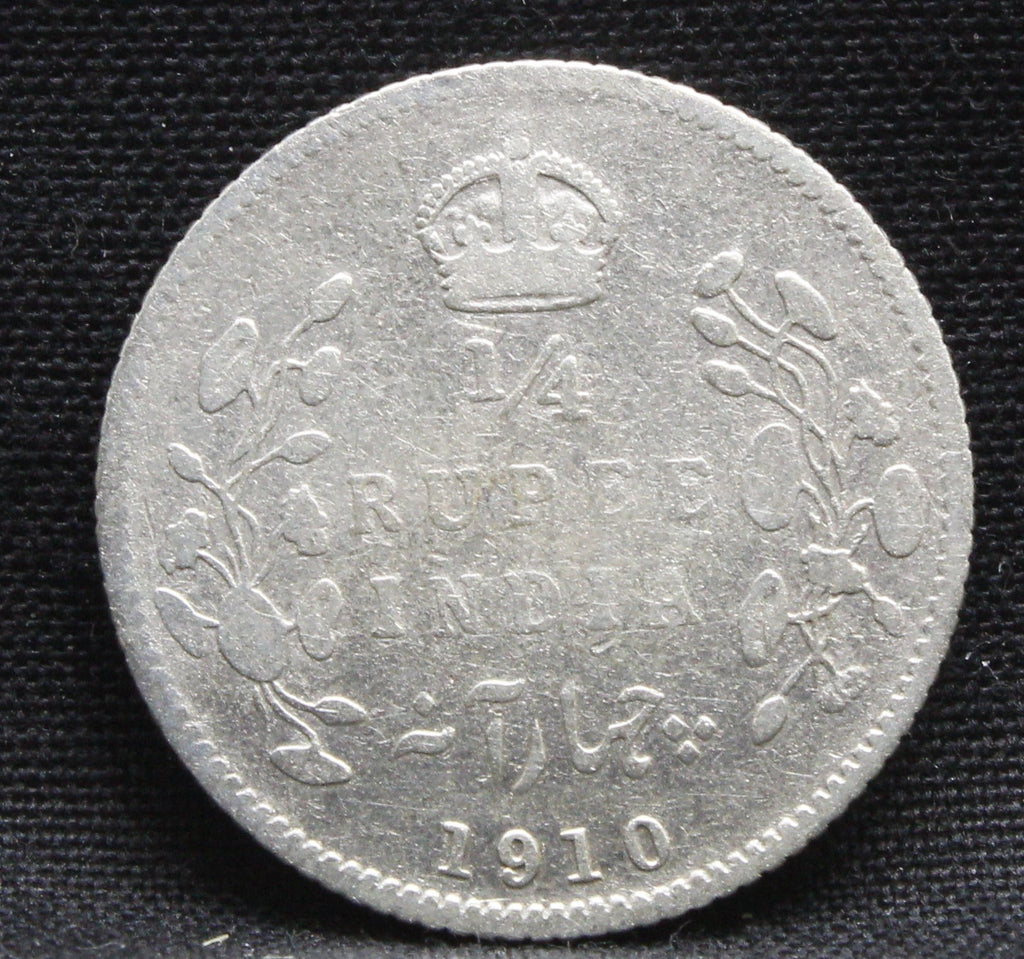Quarter Rupees 1910 Edward VII Silver coins