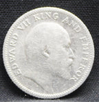 Quarter Rupees 1910 Edward VII Silver coins