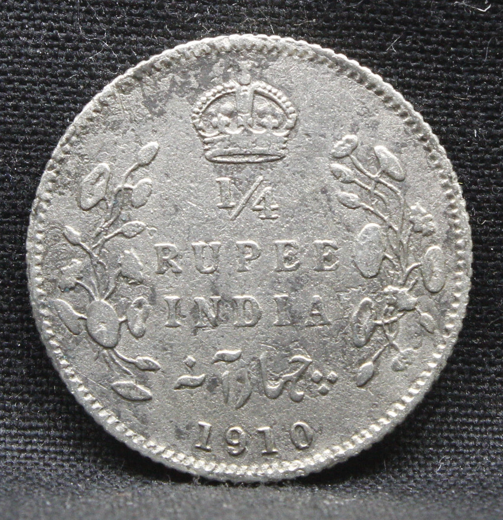 Quarter Rupees 1910 Edward VII Silver coins