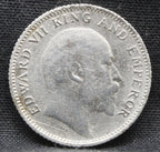 Quarter Rupees 1910 Edward VII Silver coins