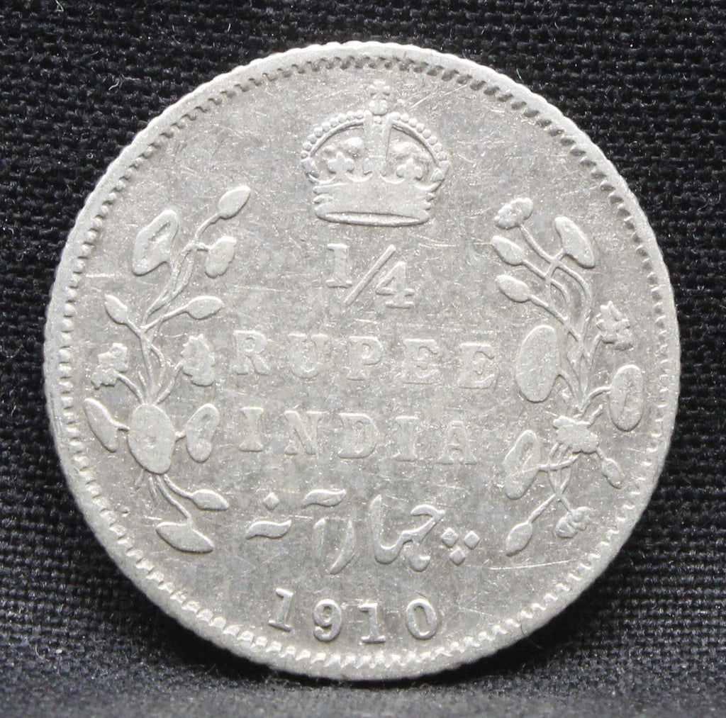 Quarter Rupees 1910 Edward VII Silver coins