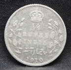 Quarter Rupees 1910 Edward VII Silver coins