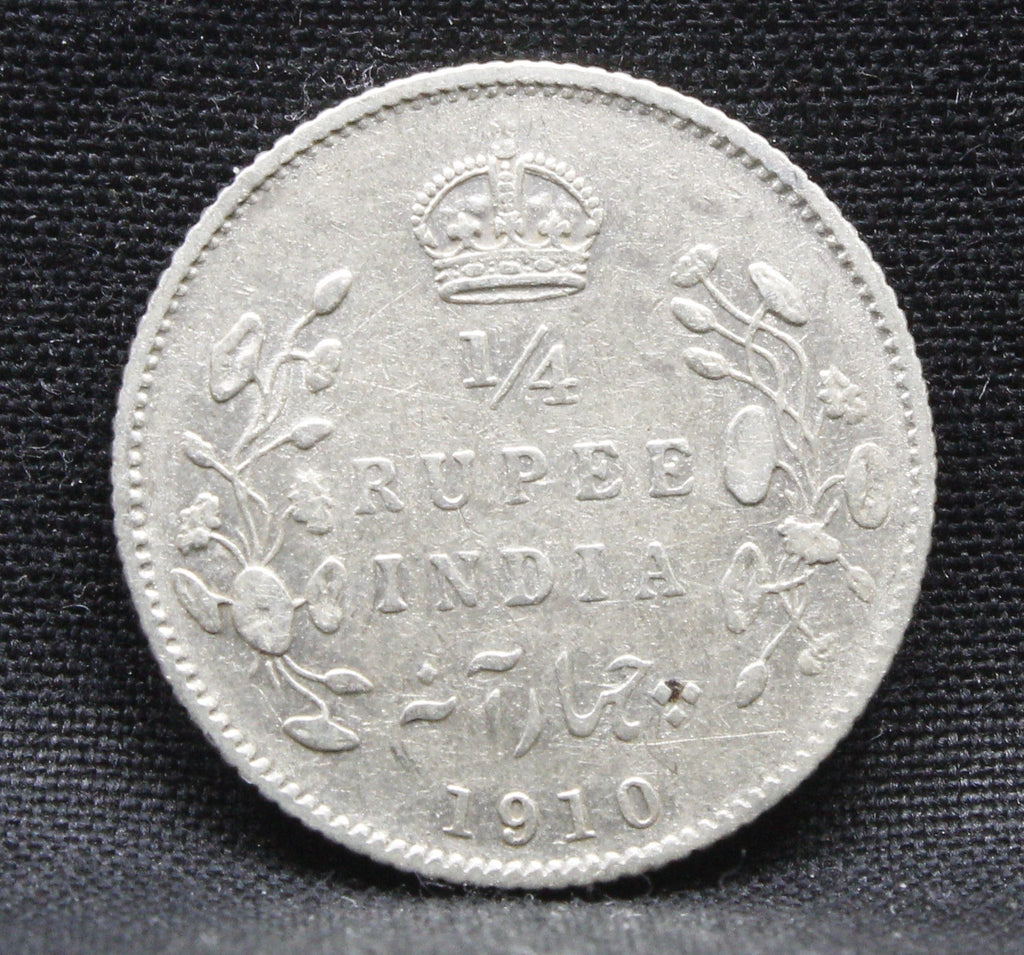 Quarter Rupees 1910 Edward VII Silver coins