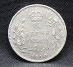 Quarter Rupees 1910 Edward VII Silver coins