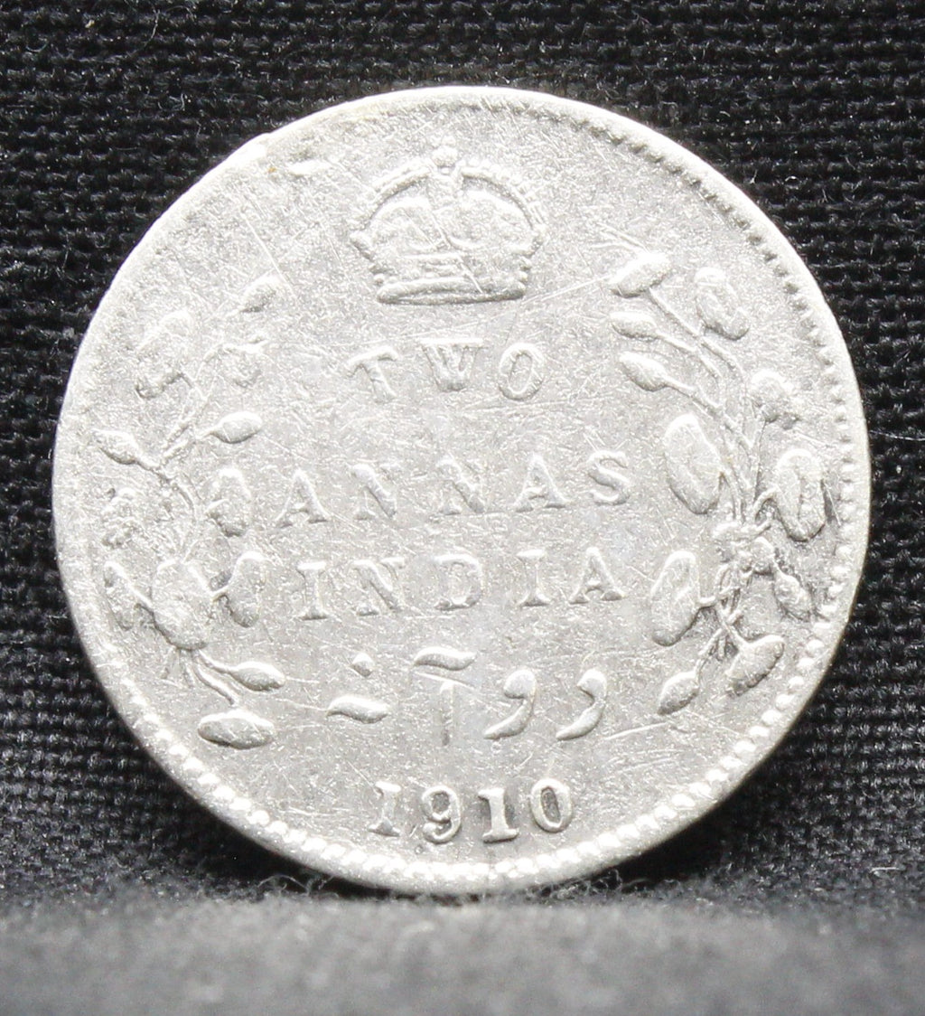 2 Annas 1910 Edward VII Silver coins