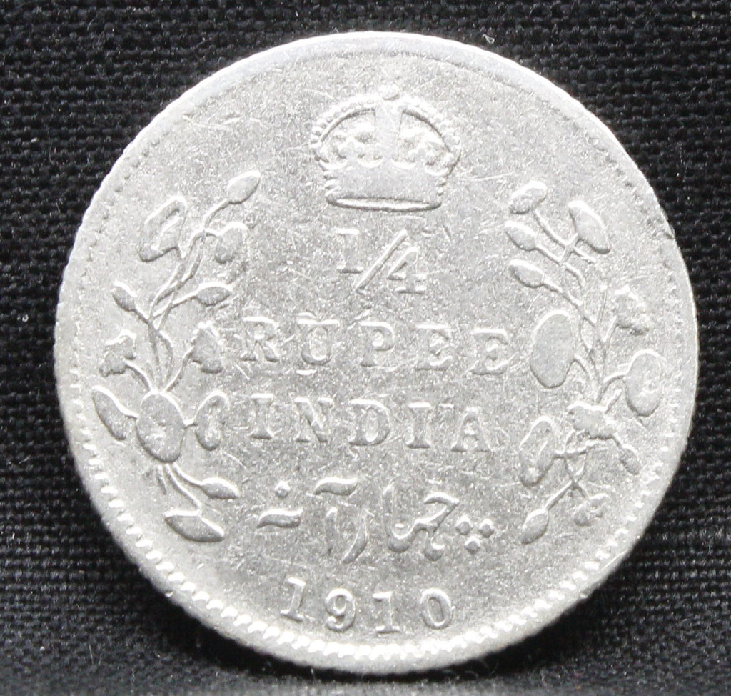 Quarter Rupees 1910 Edward VII Silver coins