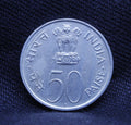 50 Paise of 25th Anniversary of Independence(1947 -1972) of Bombay Mint.