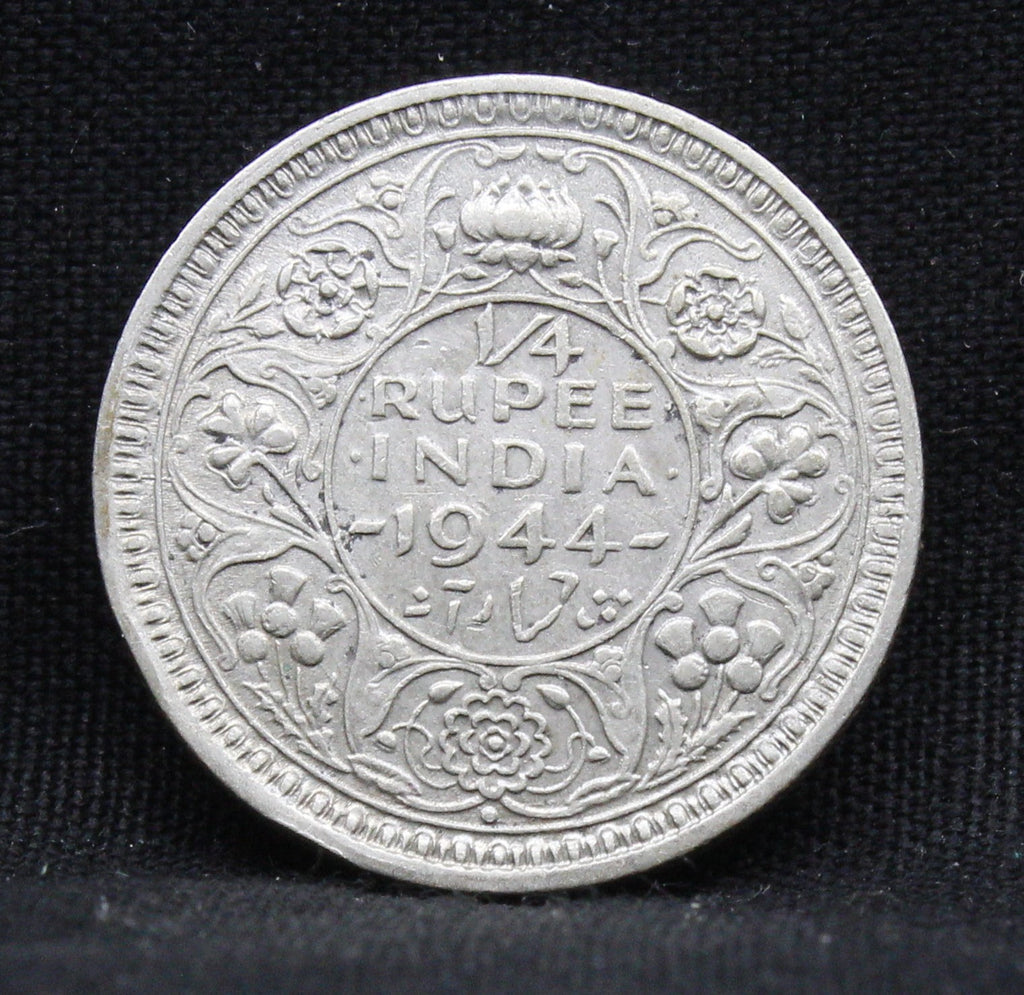 Quarter Rupee 1944 George VI Silver coins