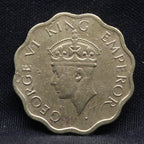 1 Anna 1944 George VI Copper-Nickel coins