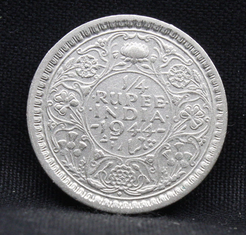 Quarter Rupee 1944 George VI Silver coins