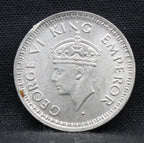 Quarter Rupee 1944 George VI Silver coins