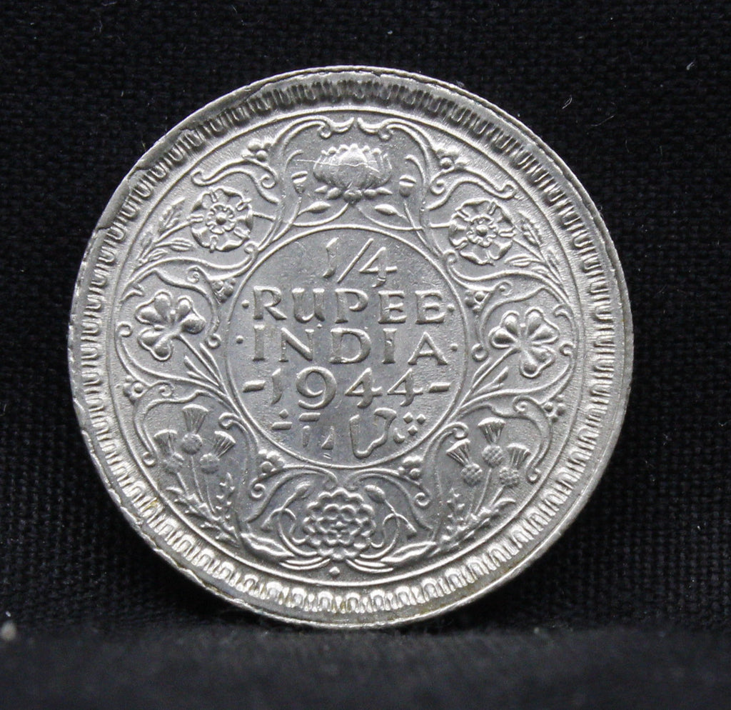 Quarter Rupee 1944 George VI Silver coins