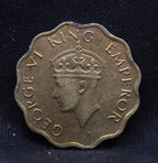 1 Anna 1944 George VI Copper-Nickel coins