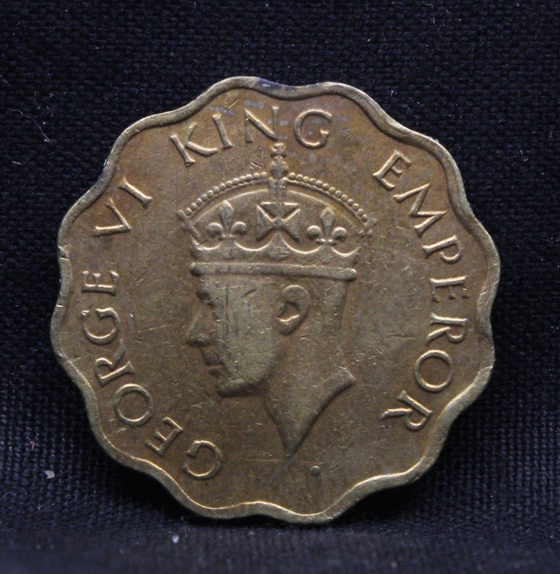 1 Anna 1944 George VI Copper-Nickel coins