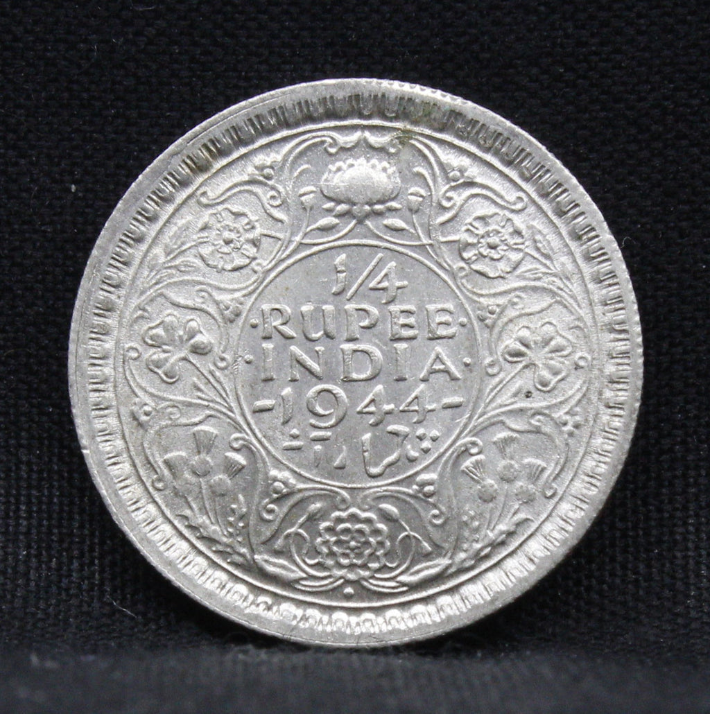 Quarter Rupee 1944 George VI Silver coins