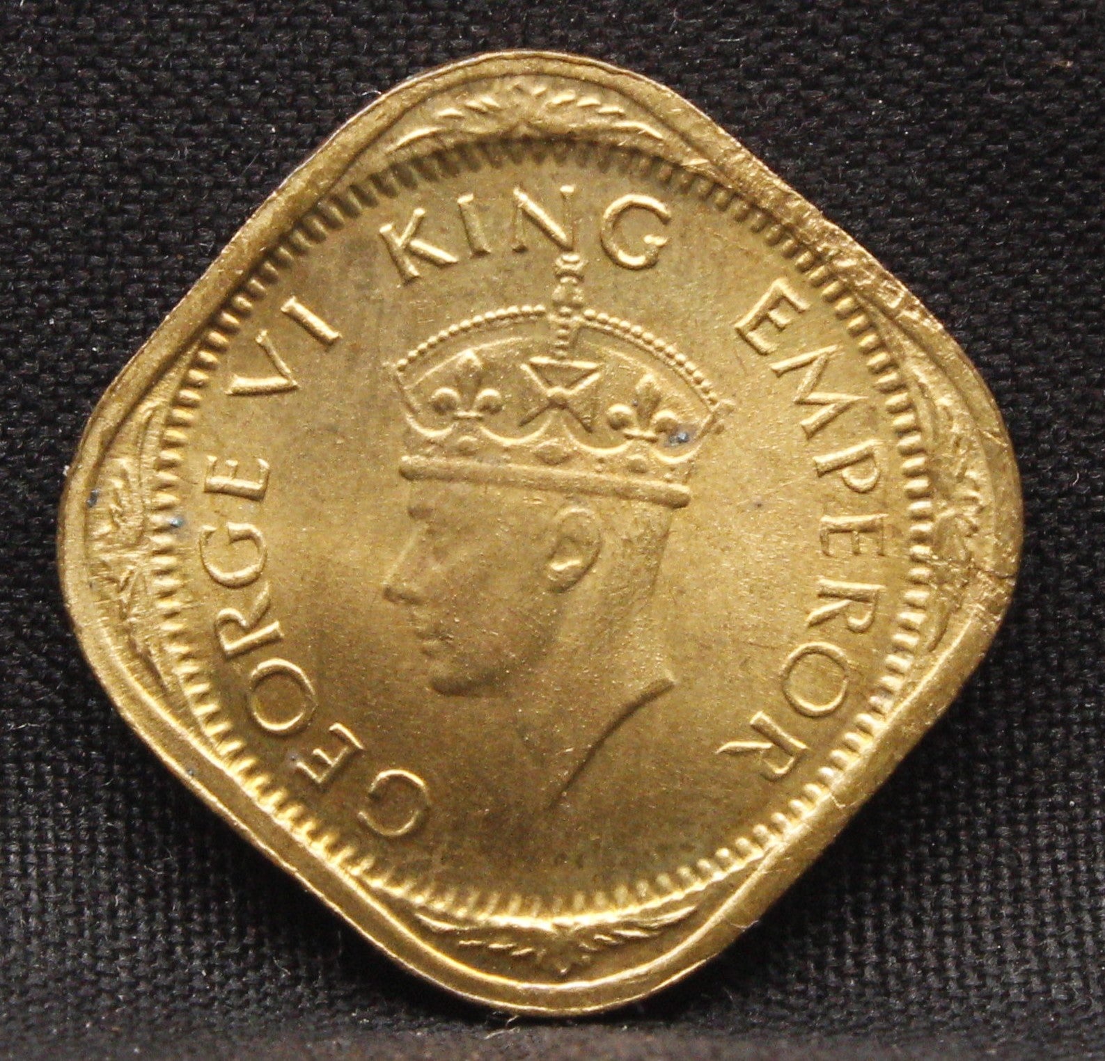 Half Anna 1944 George VI Nickel-Brass coins