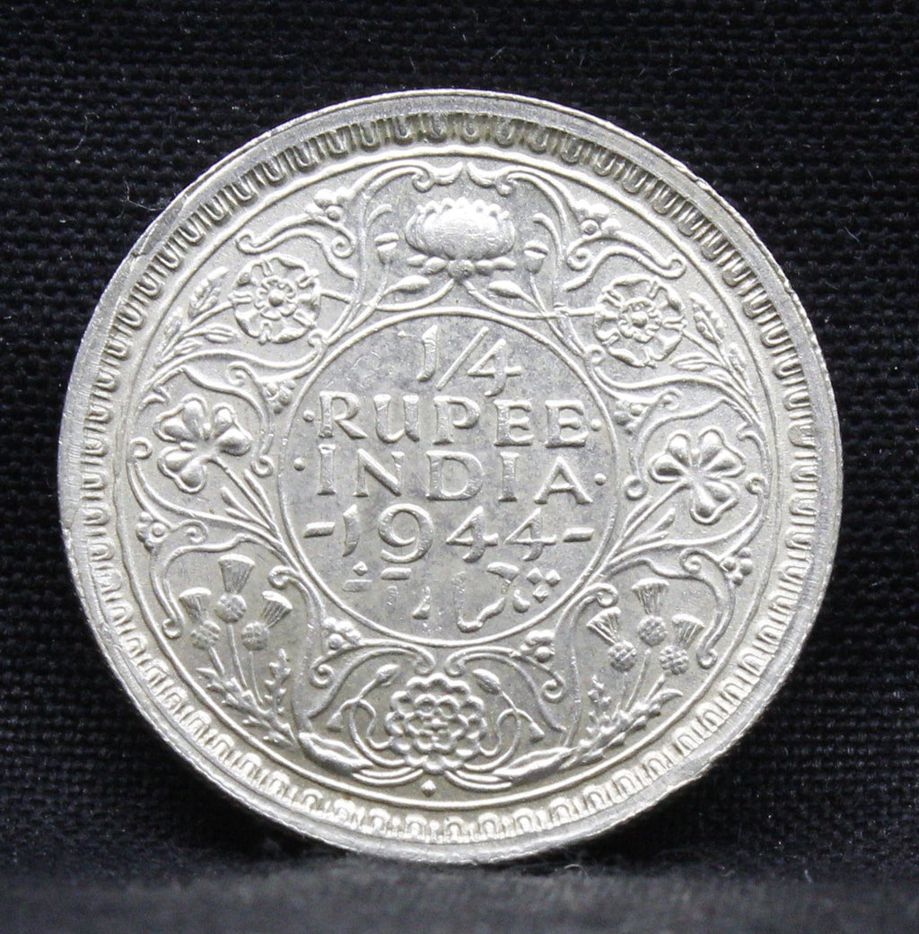 Quarter Rupee 1944 George VI Silver coins