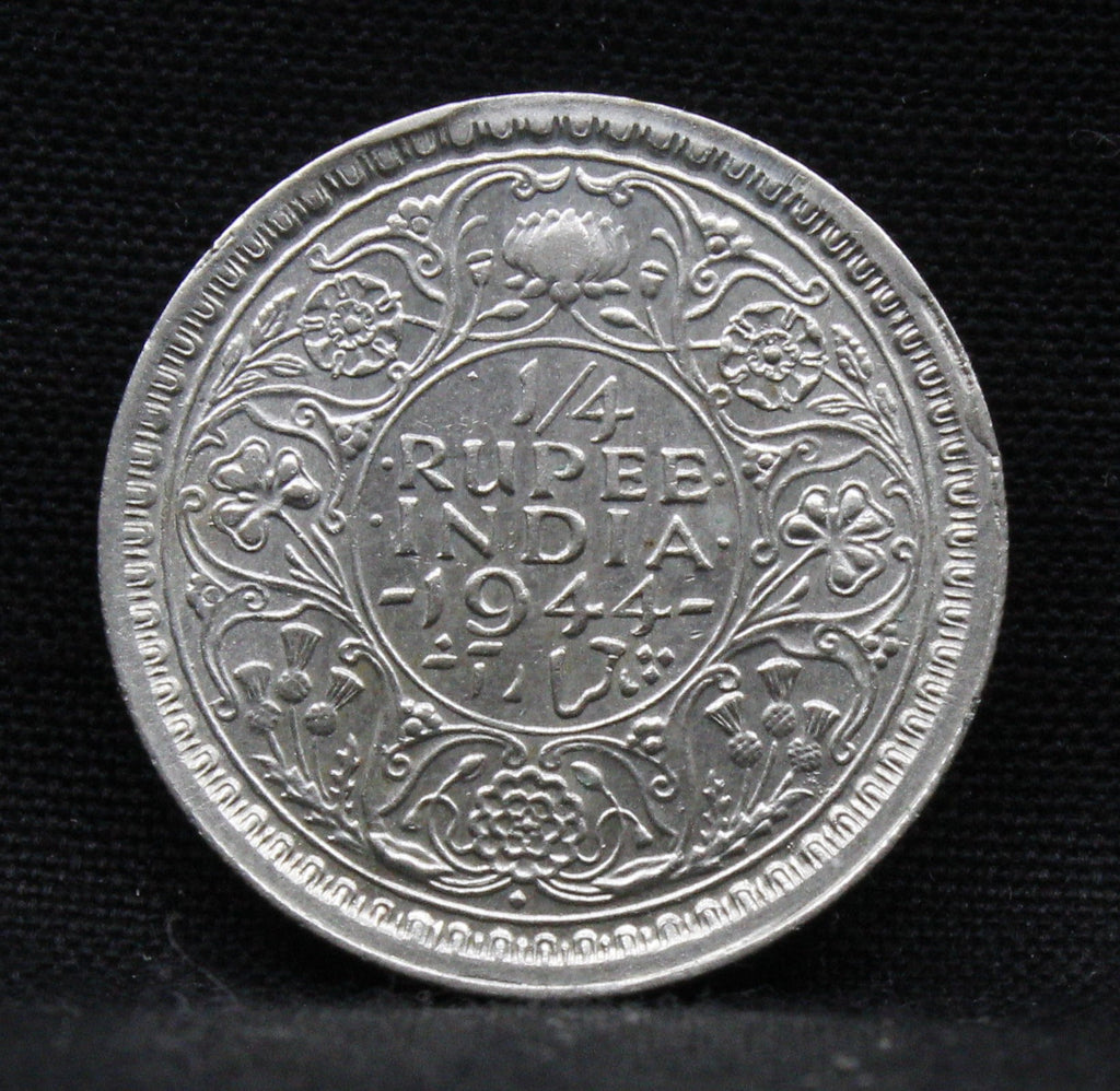 Quarter Rupee 1944 George VI Silver coins
