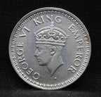 Quarter Rupee 1944 George VI Silver coins