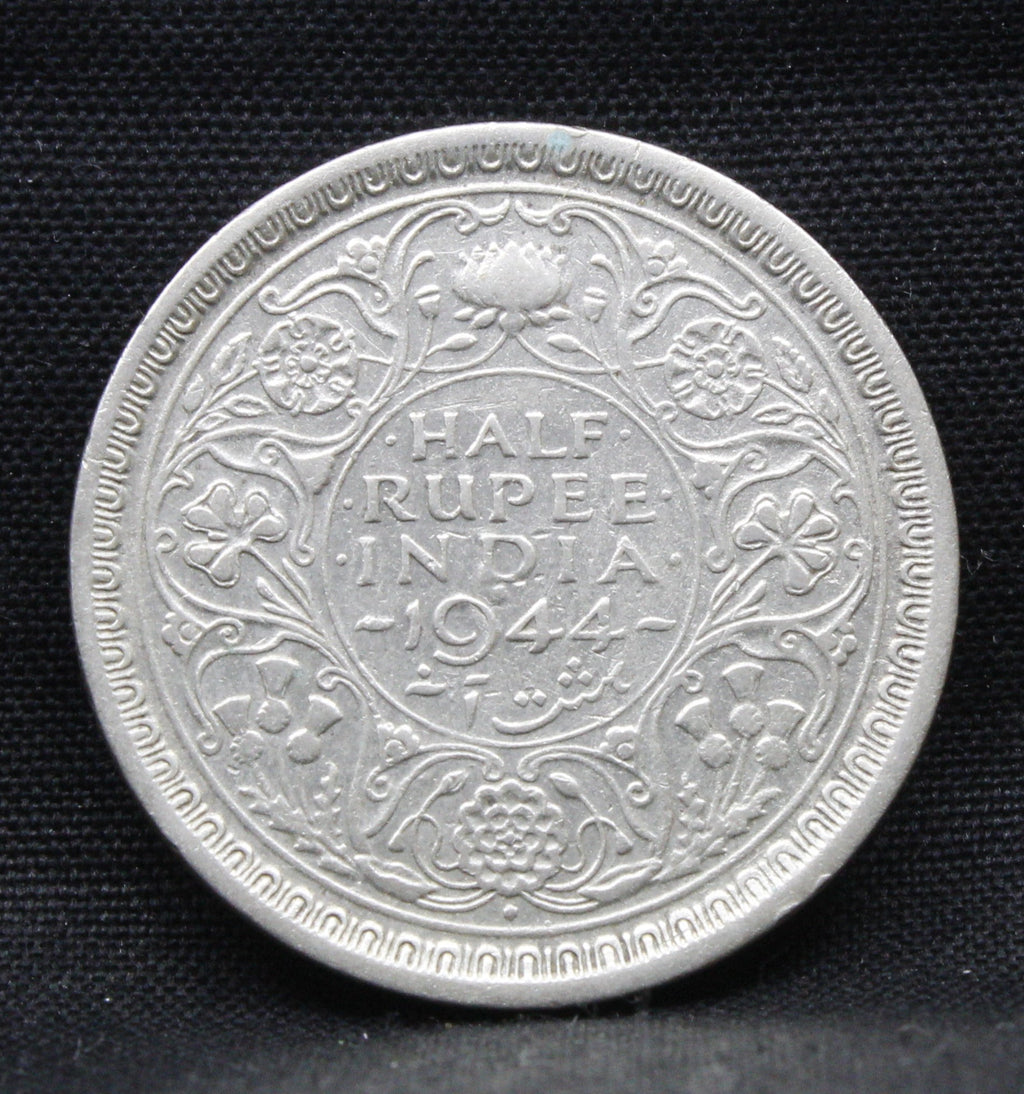 Half Rupee 1944 George VI Silver coins